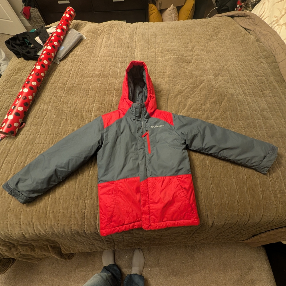 Columbia Kids Red and Gray Winter Coat